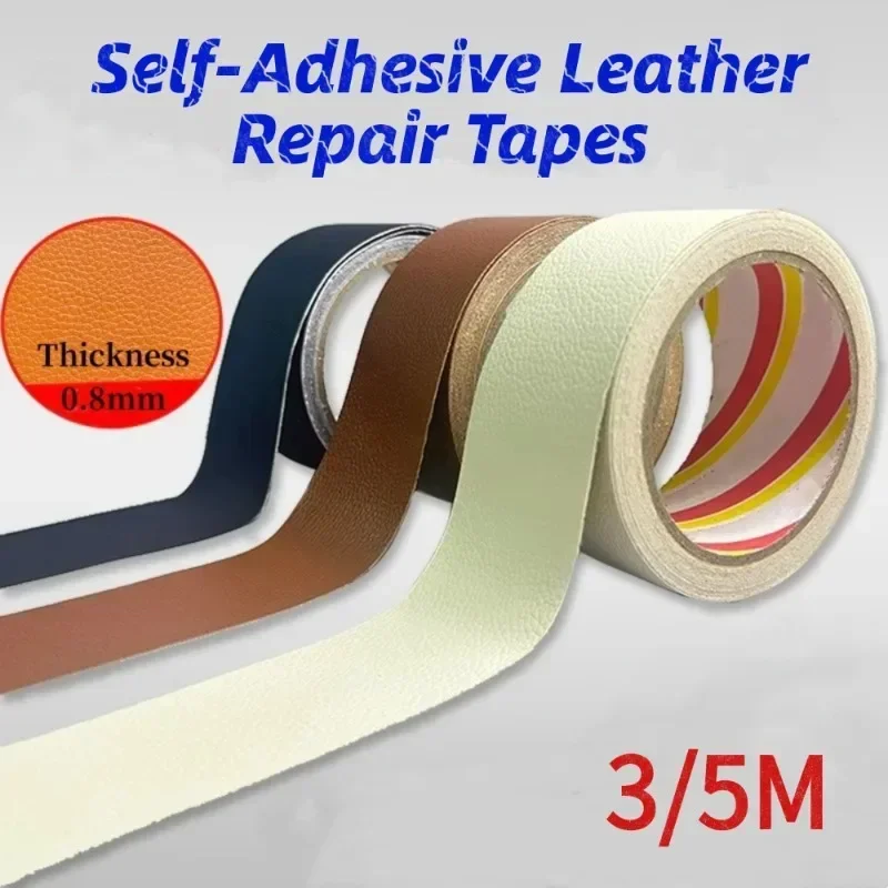 Artificial Leather Repair Tape Car Seat Bag Shoe Bed Fix Mend Faux PU Self-adhesive Leather Patch Sticker DIY Recondition Hole