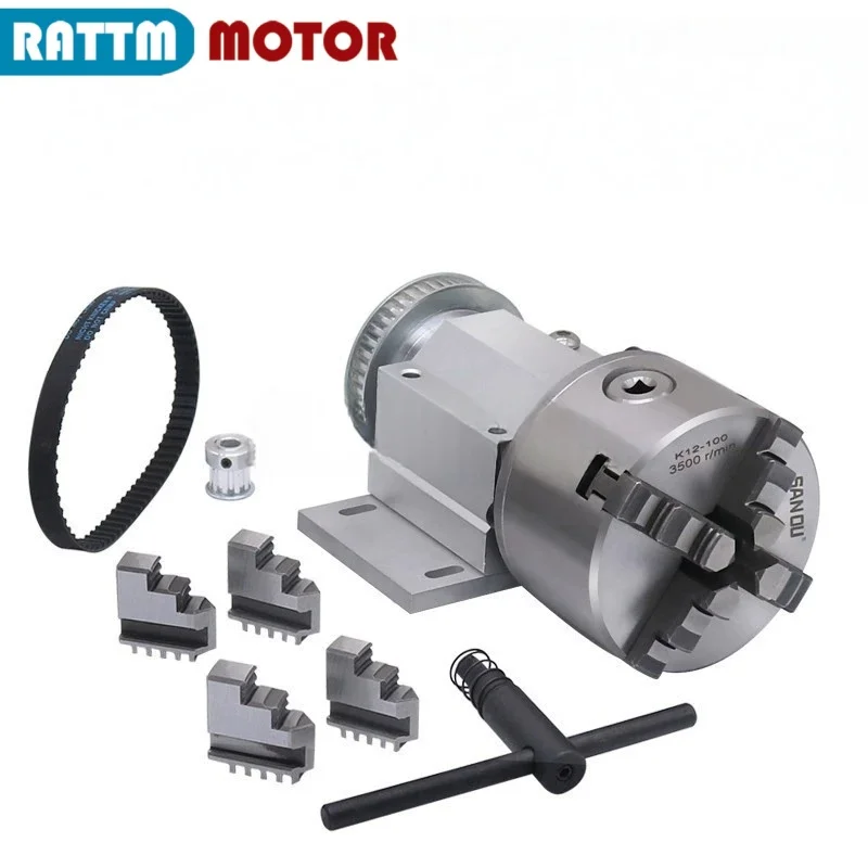 

Шпиндель микротокарного патрона в сборе 80 мм/100 мм 3 челюсти 4 челюсти деревообработка DIY машина для изготовления бисера