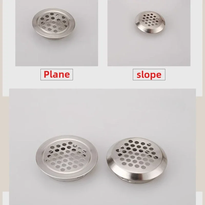 10pcs Round Cabinet Air Duct Vent Dia.19-53mm Stainless Steel Louver Mesh Hole Plug Decoration Cover Wardrobe Grille Ventilation