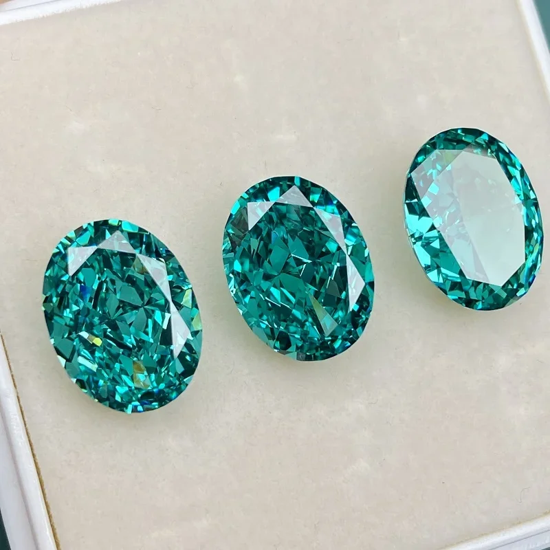 Pirmiana New Paraiba Tourmaline Green Crushed Ice Cutting Cubic Zirconia Stone Hand Make 5A+ Quality High Carbon CZ Diamond