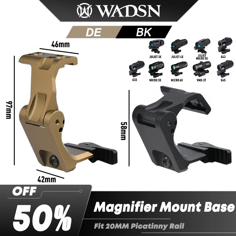 

Tactical FAST FTC OMNI Magnifier Mount Base FAST QD Lever G33 G43 JULIET Micro 2.26" Optical Height Sight Scope Mount Bracket