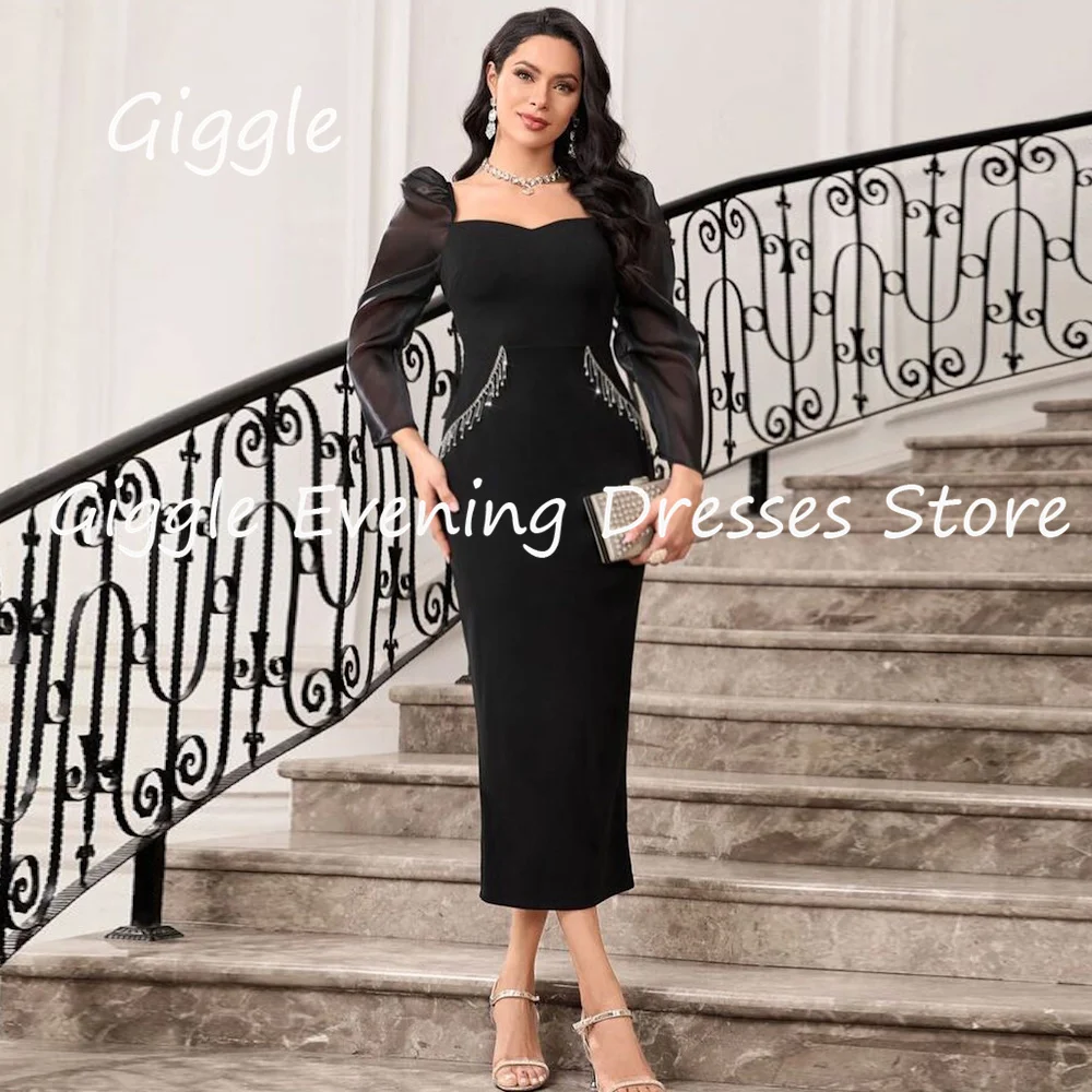 

Giggle Satin Mermaid Sweetheart Sequins Arab Formal Elegant Prom Gown Saudi Ankle Length Evening Party Dresses for Women 2023