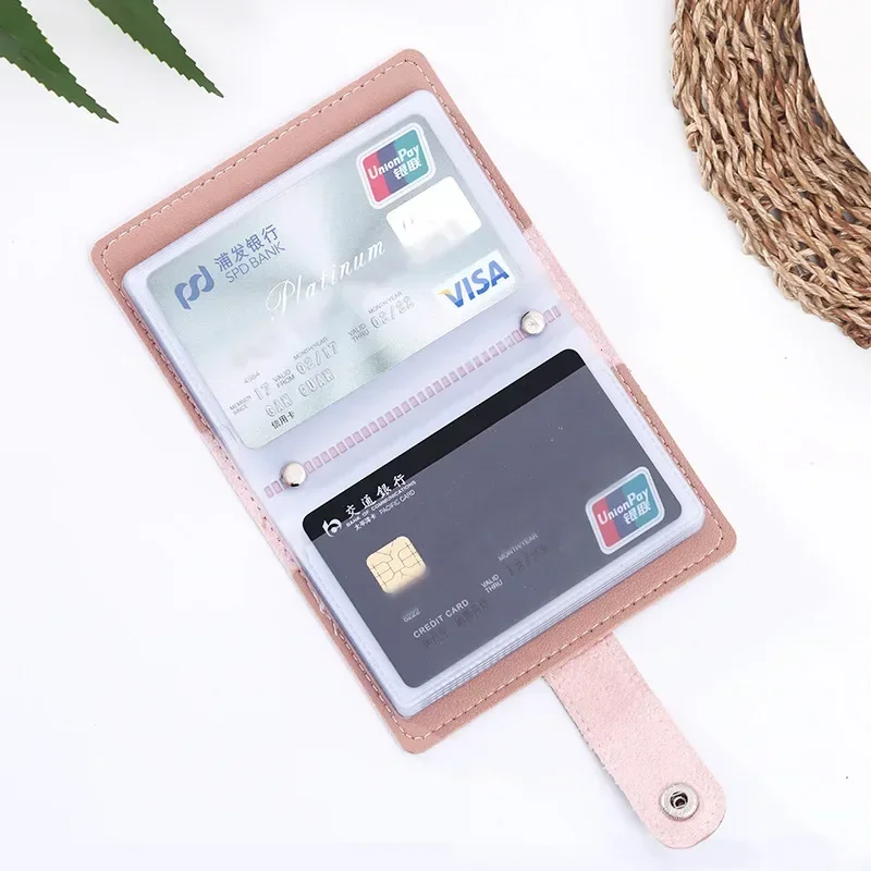 Women Men Candy Color Bank Credit Card Holder Wallets Cover PU Leather Card Holder Wallet 26 Multi Slot Slim Card Case