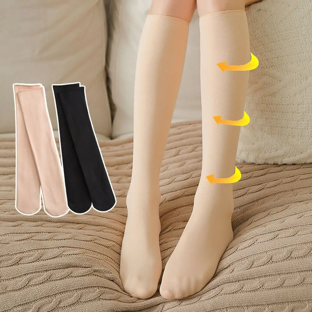 

Warm Thermal Velvet-lined Snow Socks Thickened Casual Home Floor Socks Black Nude Sleeping Warm Hosiery Autumn Winter