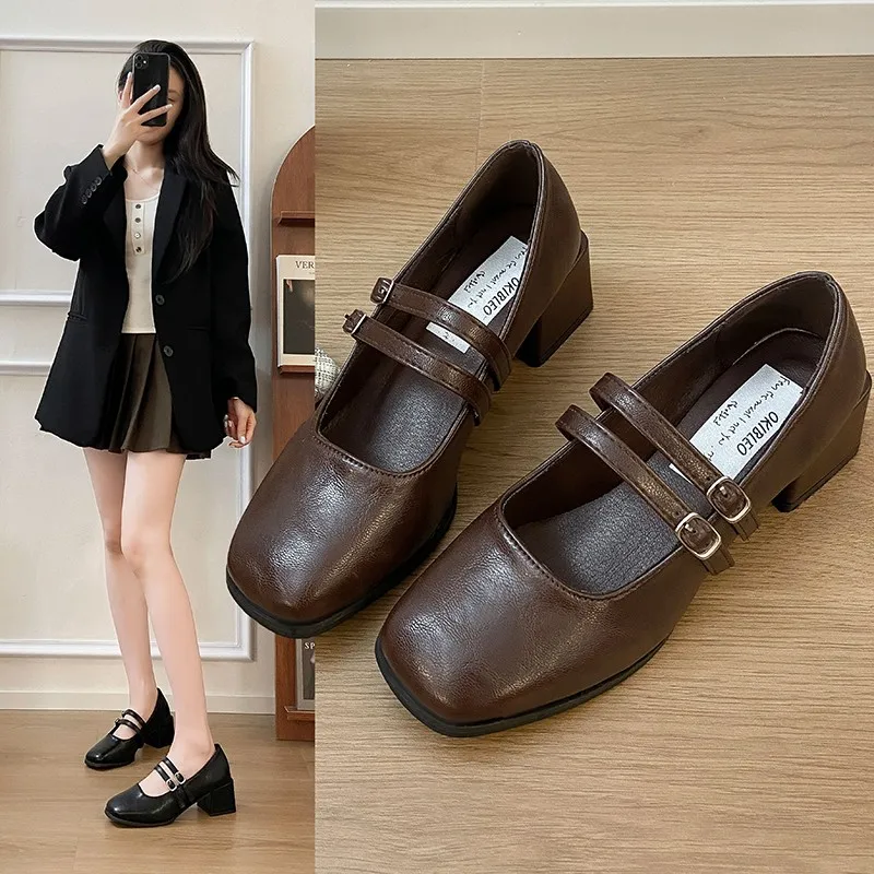 

Women's French Mary Jane Shoes - Autumn Style, Silver Single Shoes Matching Skirts, Fashionable and High-End Leather Shoes