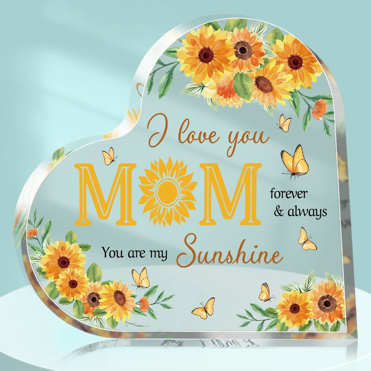 1Pc Mother\'s Day Birthday Gifts For Mom/mother Transparent Acrylic Heart Plaque Heart-shaped Decoration Sign/Plaque