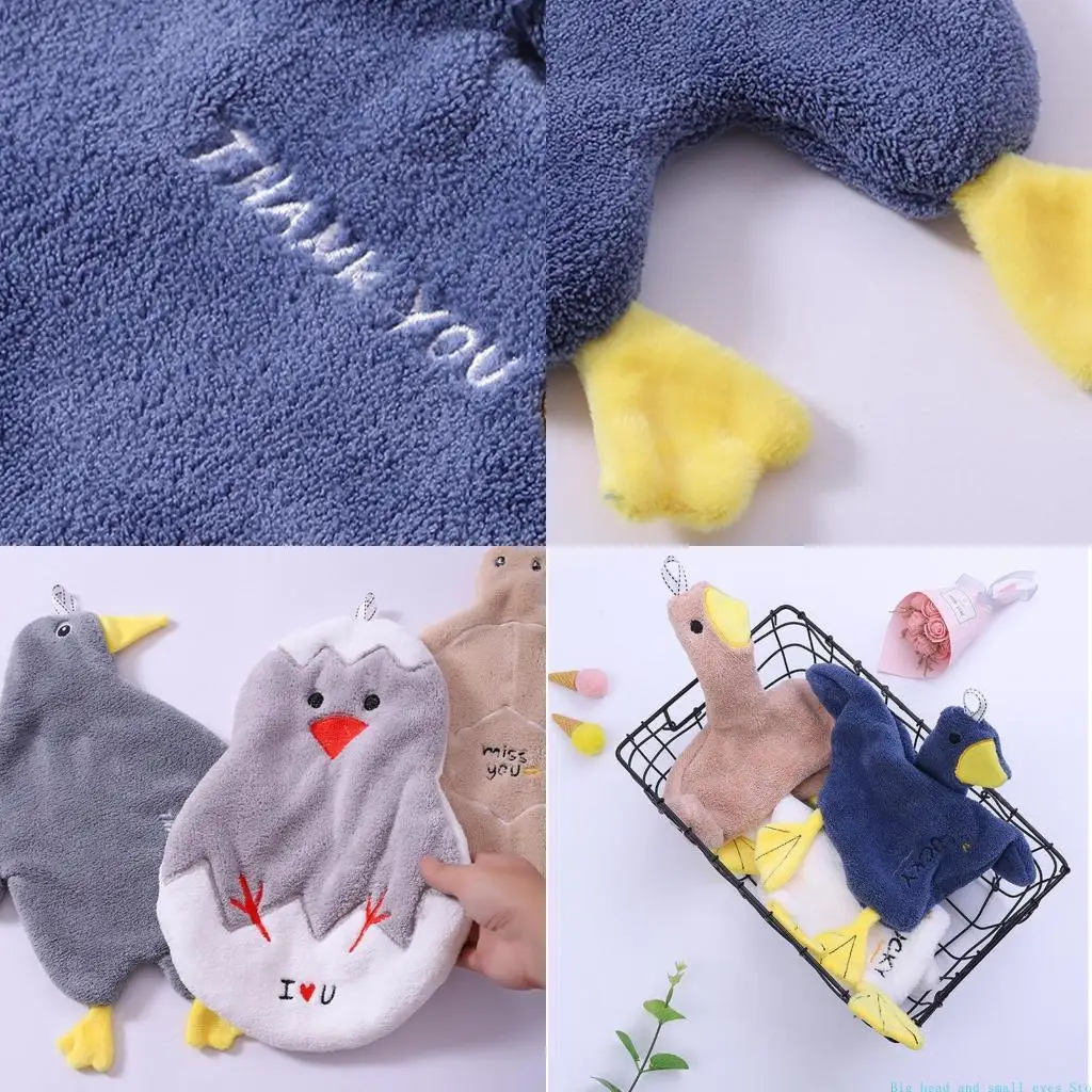 581C Funny Cartoon Wipe Towel Super Absorbent Hands Towel Soft Coral Fleece Towel