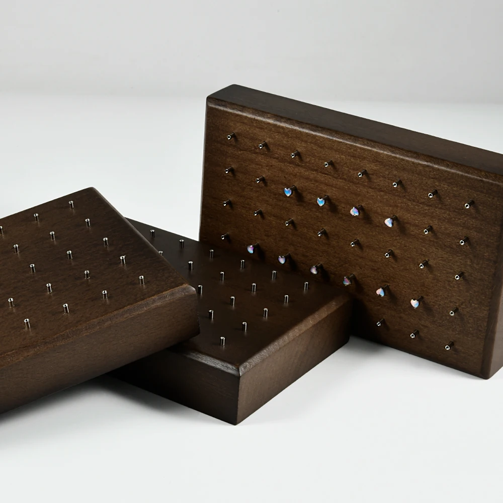 1PC High Quality Solid Beech Wood Display Stand for 16G/14G/Threadless Push Pin Piercing Body Jewelry Modern Display Holder