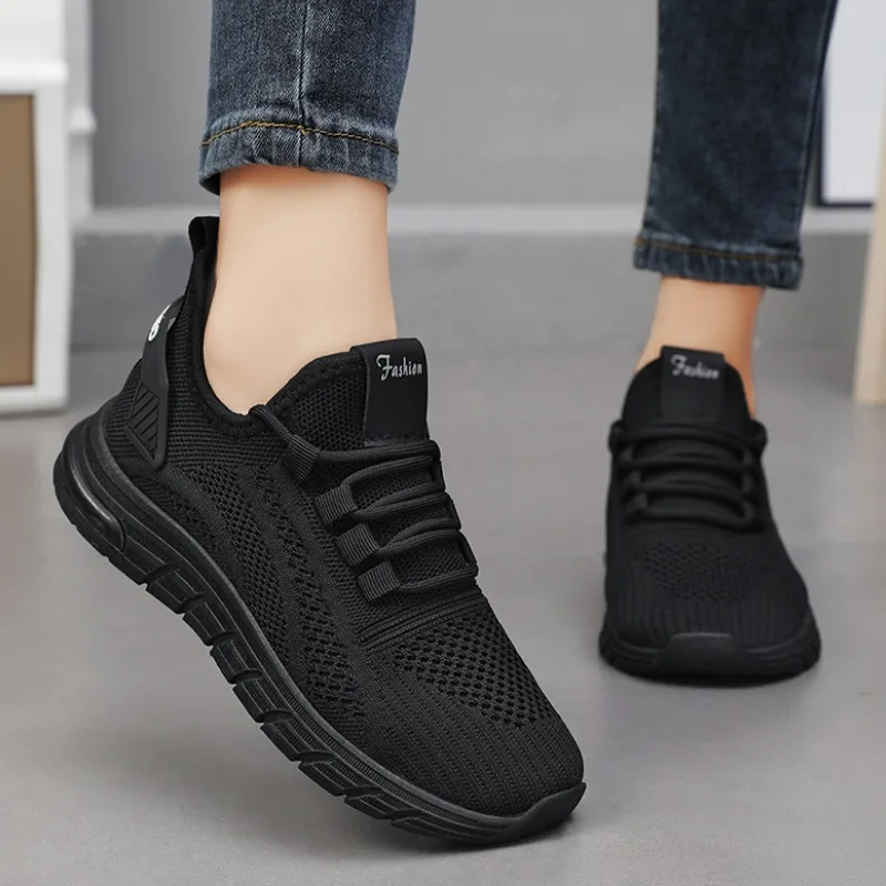 Women Casual Sneakers Lace-up Gym Vulcanized Shoes White Female Footwear Fashion Breathable Walking Mesh Flat Shoes Trainers