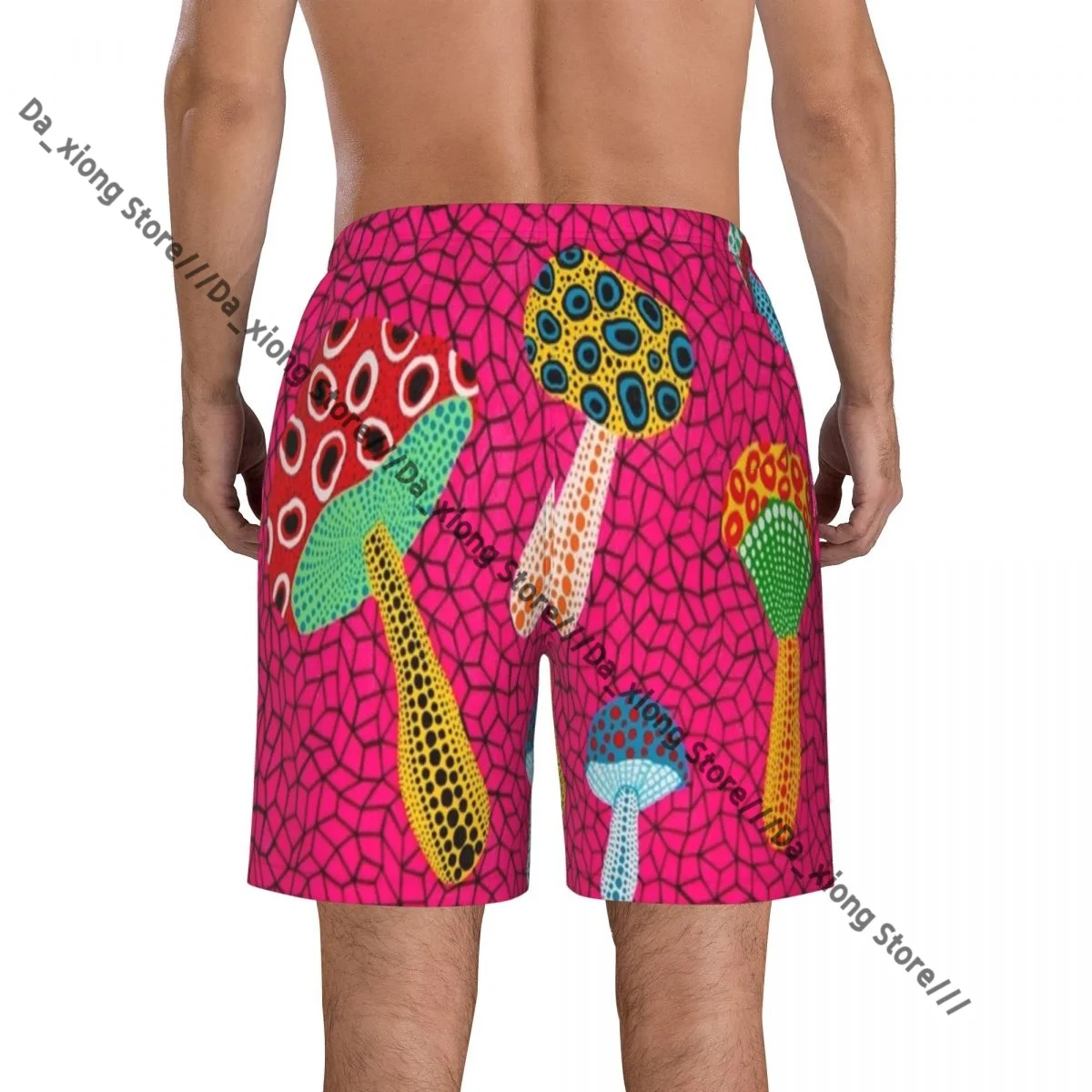 Heren strand korte sneldrogende zwembroek Yayoi Kusama Art badmode badpak zwembroek