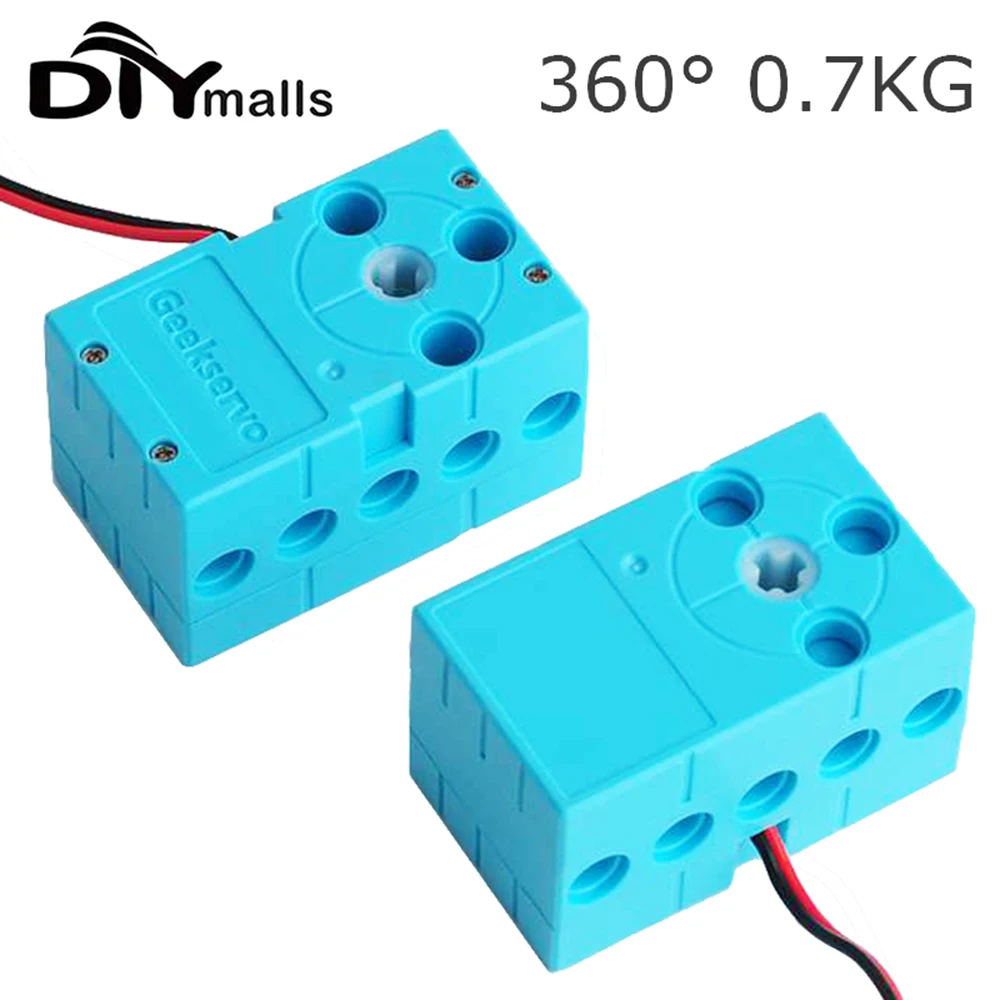 1/2/4PCS 0.7KG 360 Degree Continuous Rotation Slow Speed Servo Motor Dual Out Shaft Blue compatible with legoeds for Micro:bit