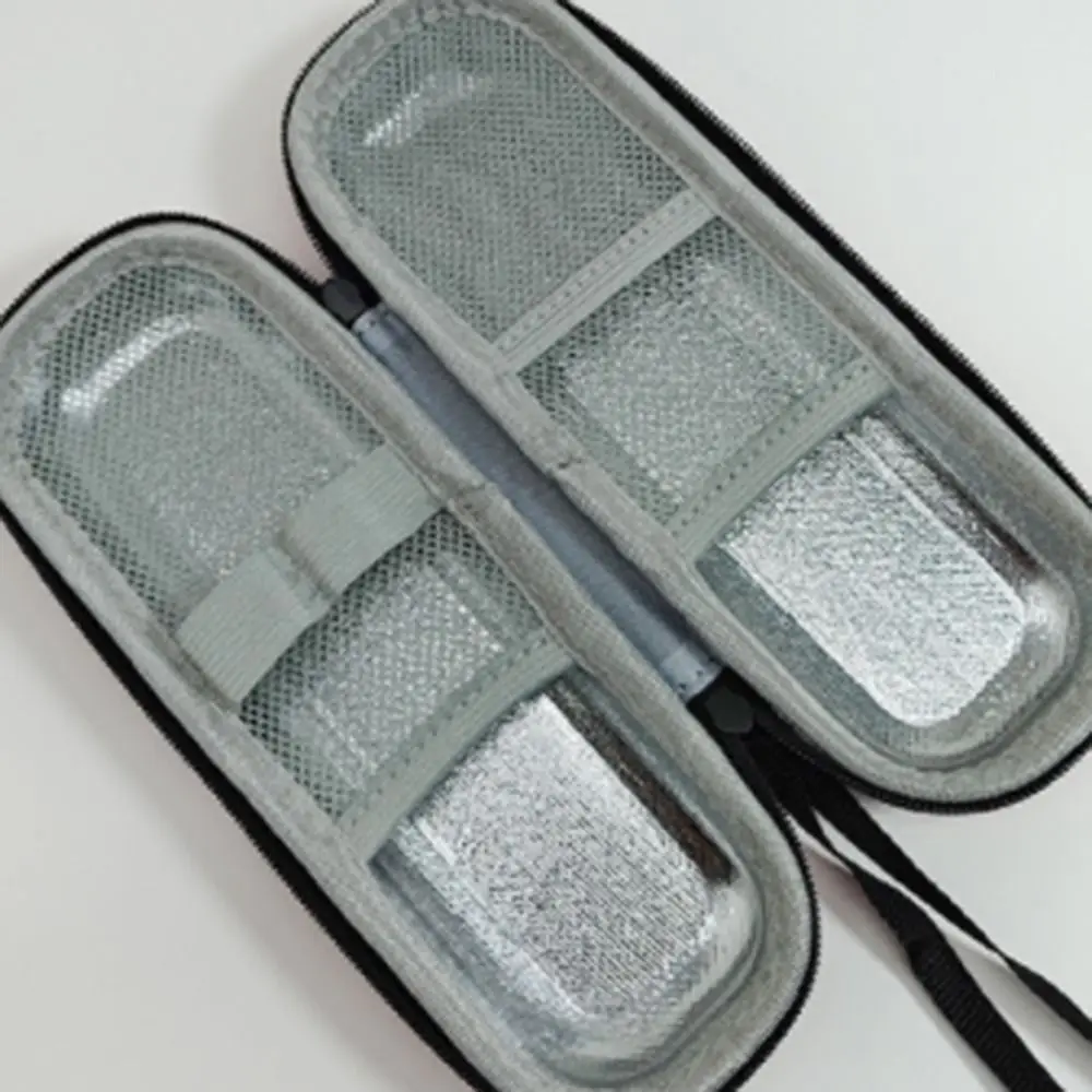 حقيبة تبريد أنسولين متينة من البولي يوريثان مقاومة للماء معزولة حراريًا للجيب وحقيبة أقلام لمرضى السكر