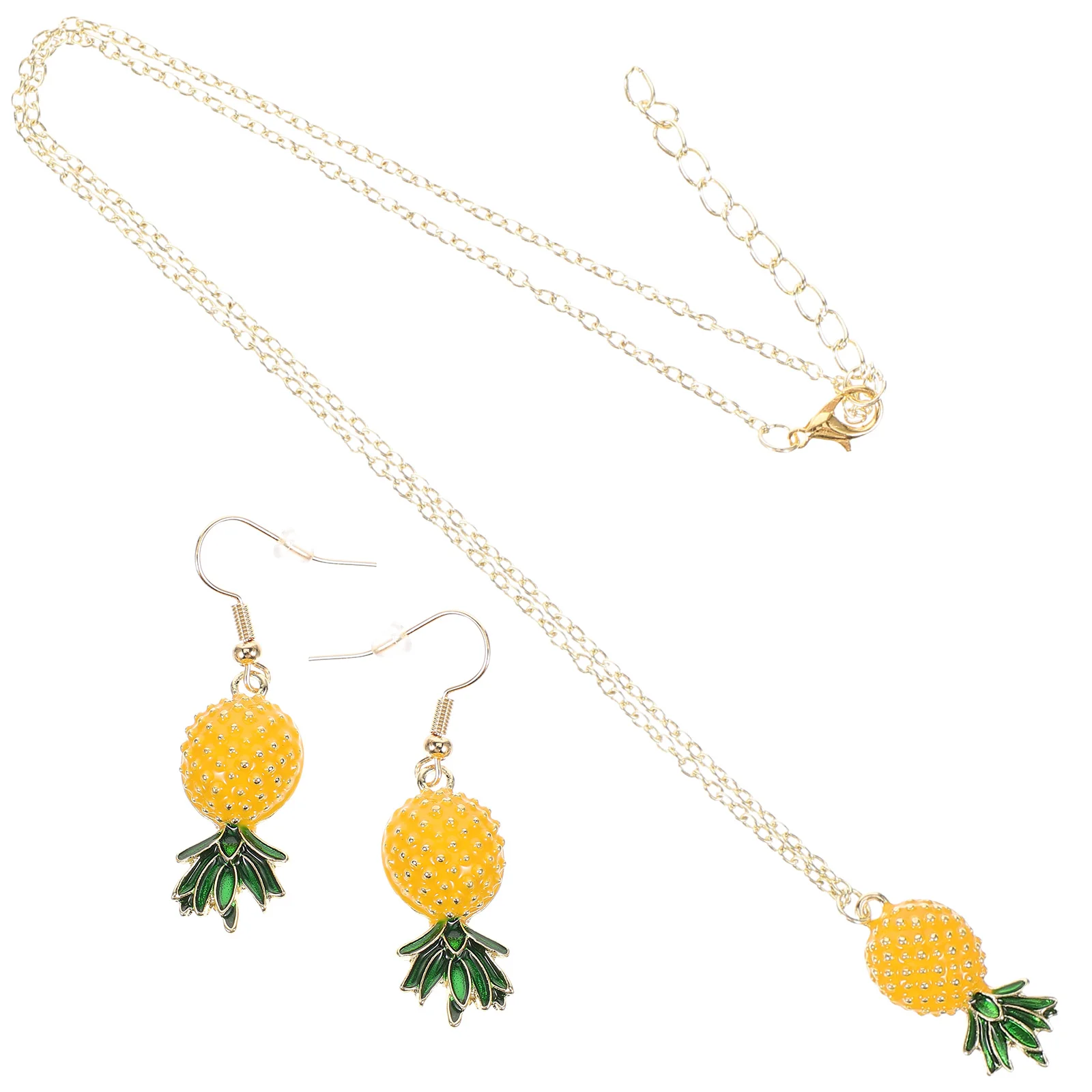 

While Married Pineapple Earring Necklace Cartoon Earrings Chain Women Dangle Miss