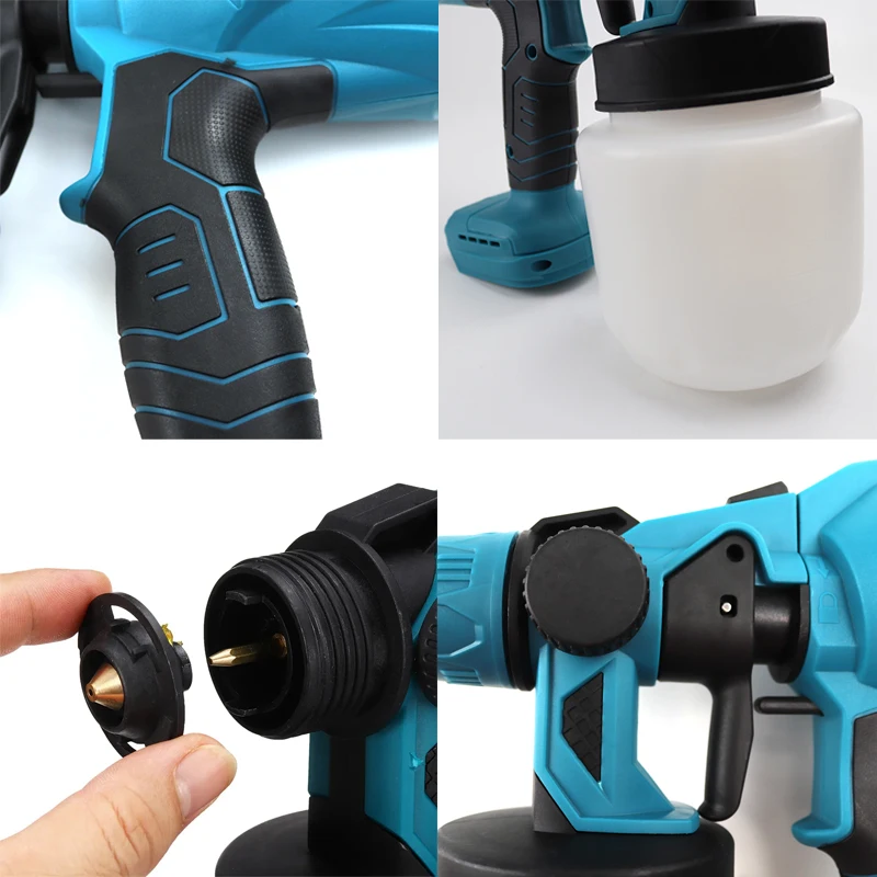 1000 ML Electric Spray Gun Handheld Cordless High Power Electric Paint Sprayer Home DIY Easy Spraying For Makita 18V Battery