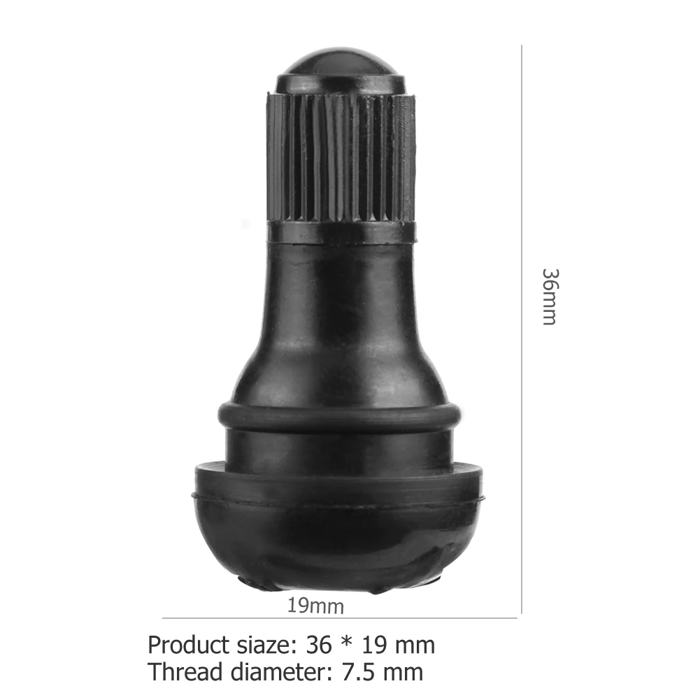 10/25Pcs TR412 Snap-in Black Rubber Tubeless Tire Tyre Valve Stems for ATV Car Motorcycle Tubeless Tire Valve Stems