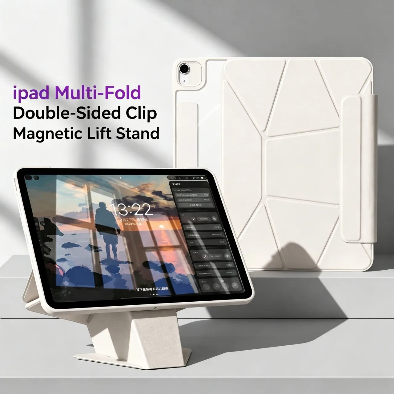 Folio Case for 2026 Air11 2025 Air13 Pro11 A16 11th generation 10th 11 12.9 11‑inch, Magnetically Detachable