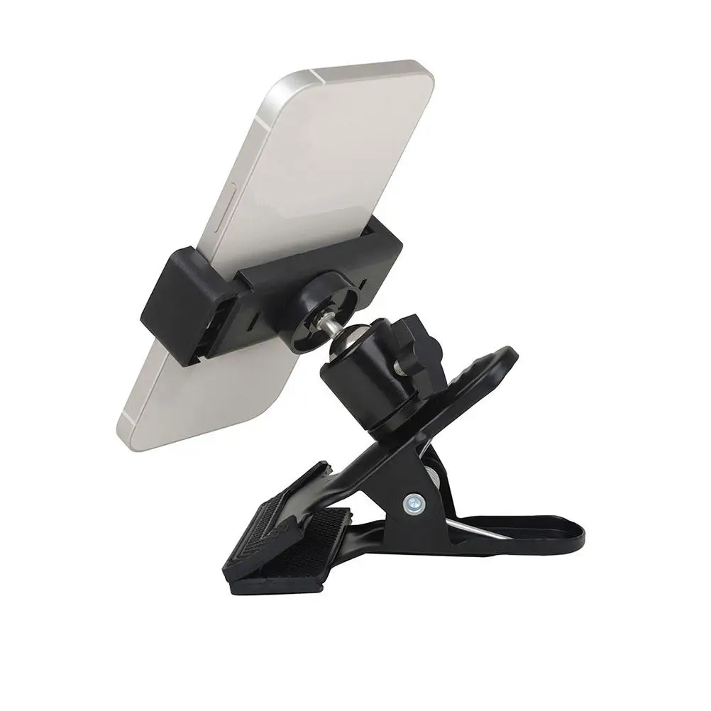 Guitar Headphone Clip Phone Holder Double Hole Design Adjustable Size Sponge Pads Protect Degree Rotation for Live