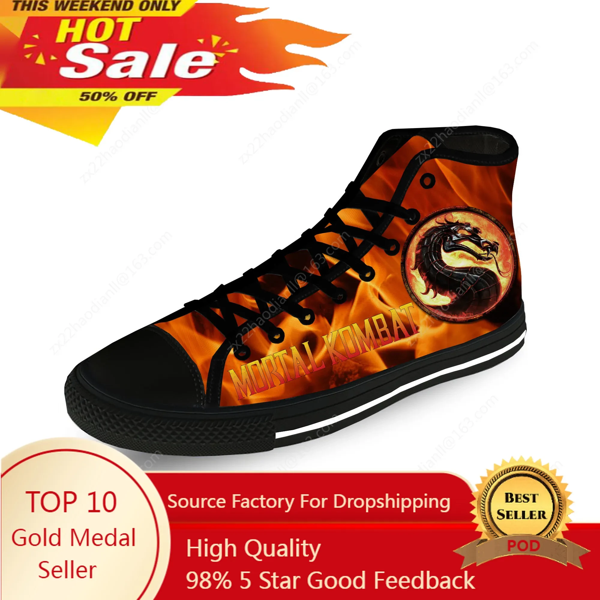 

Mortal Kombat High Top Sneakers Mens Womens Teenager Casual 3D Print Shoes Canvas Running Shoes Breathable Lightweight shoe