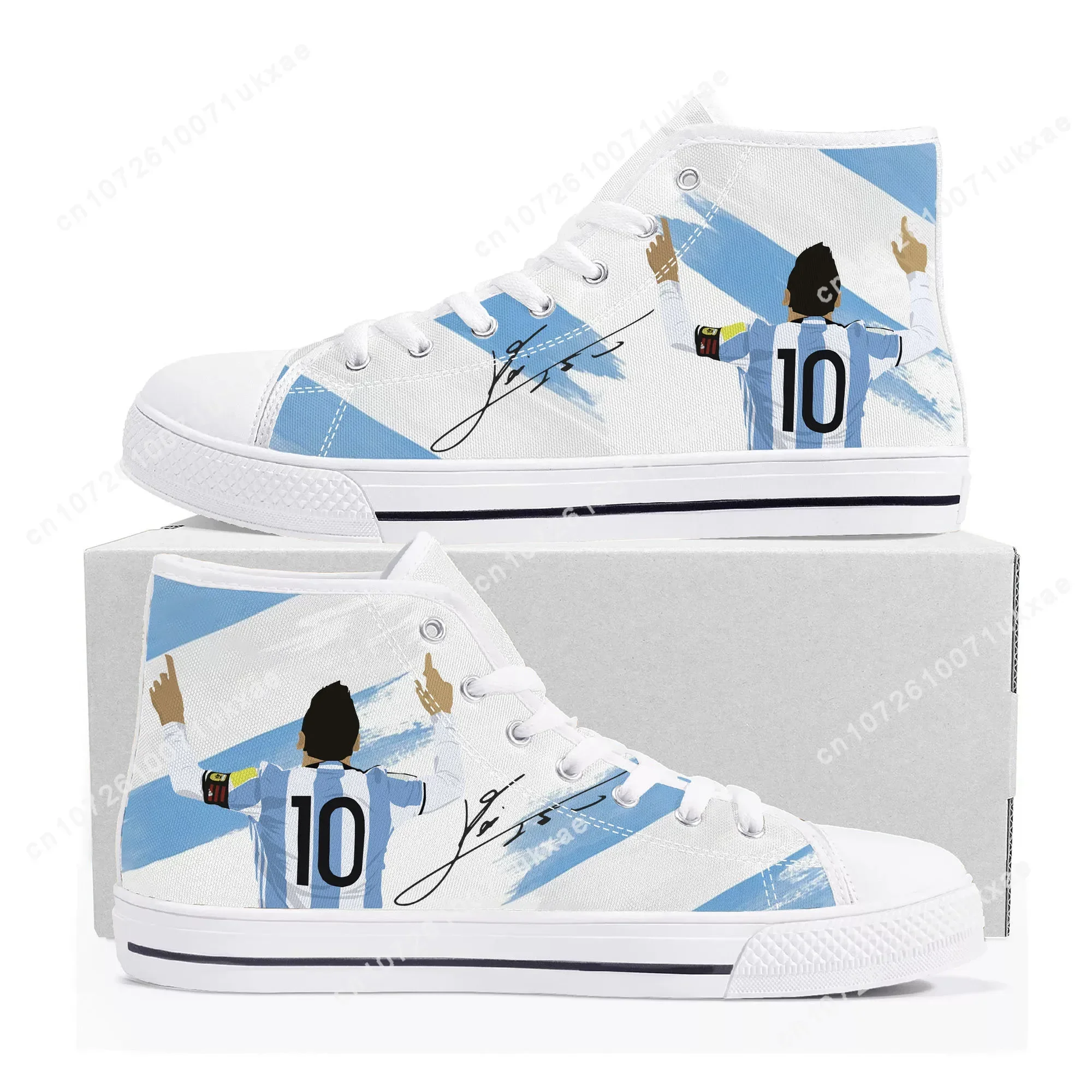 Internacional Soccer Football Miami No 10 Argentina High Top Sneakers Mens Womens Teenager Canvas Sneaker Casual Custom Shoes