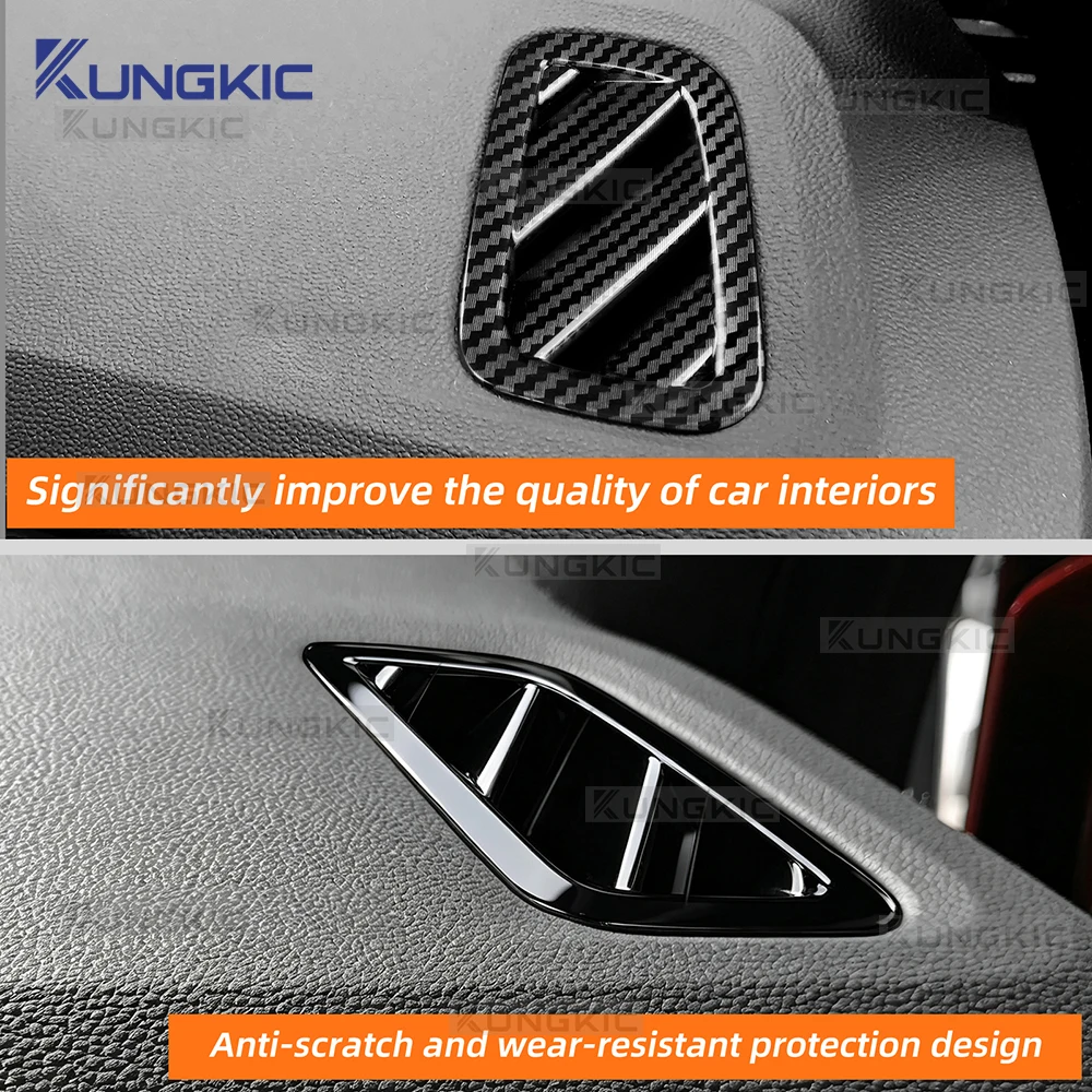 Dashboard Air Vent Frame Trim Carbon Fiber Texture For Renault Captur 2020-2026 Left Right Side Outlet Cover LHD Car Accessories 6