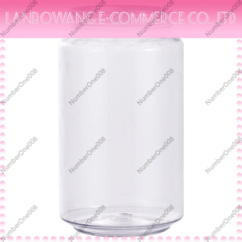 Disposable Transparent PET Bubble Tea Bottle 300ML 500ML Tap Lid Empty Jar for Coffee Drinks