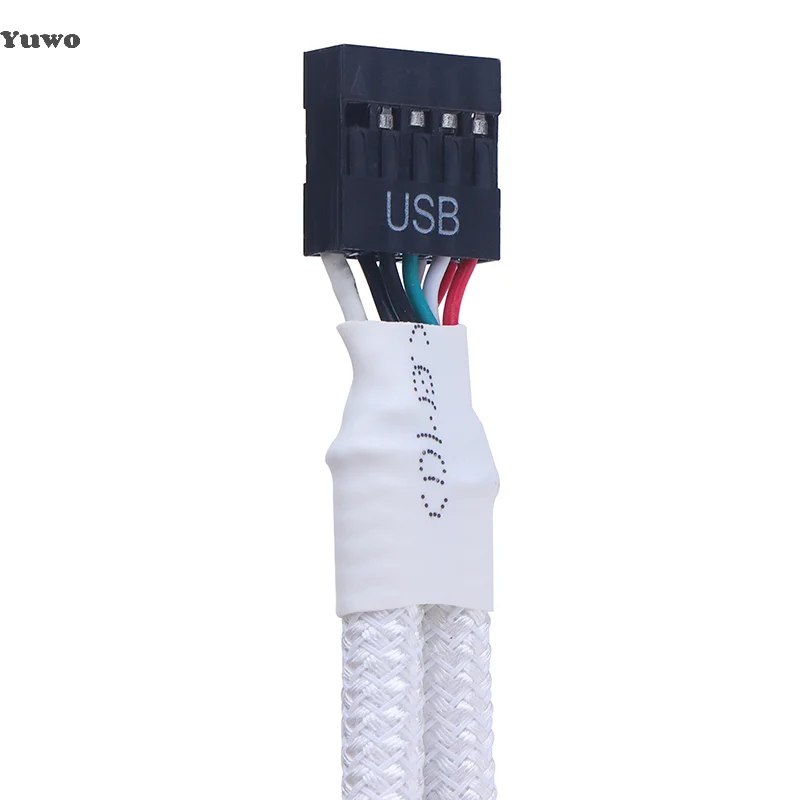 Audio HD Extension Cable For PC DIY 15cm Computer Motherboard USB Extension Cable 9 Pin 1 Female To 2 Male Y Splitter