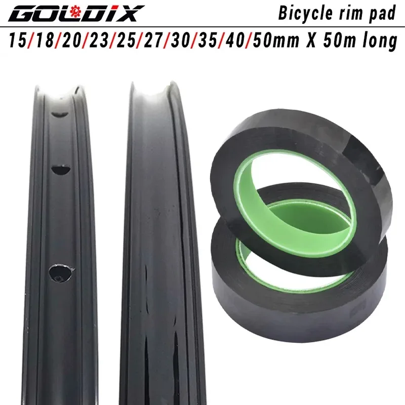 GOLDIX tubeless mtb rim tape 50 meters 15 18 20 23 25 27 30 35 40 50mm for Mountain Road bike bike Tubeless Rim Tape Tire Pad