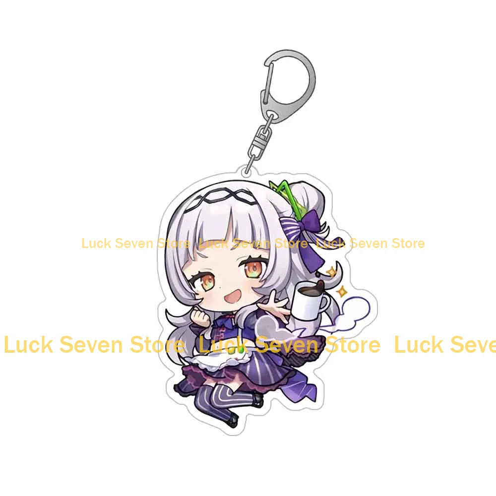 لاكي سبعة مخزن Hololive الظاهري Momosuzu Nene Moona Hoshinova Takane Lui Ayunda Risu Vestia Zeta شخصية سلسلة مفاتيح مصنوعة من الأكريليك