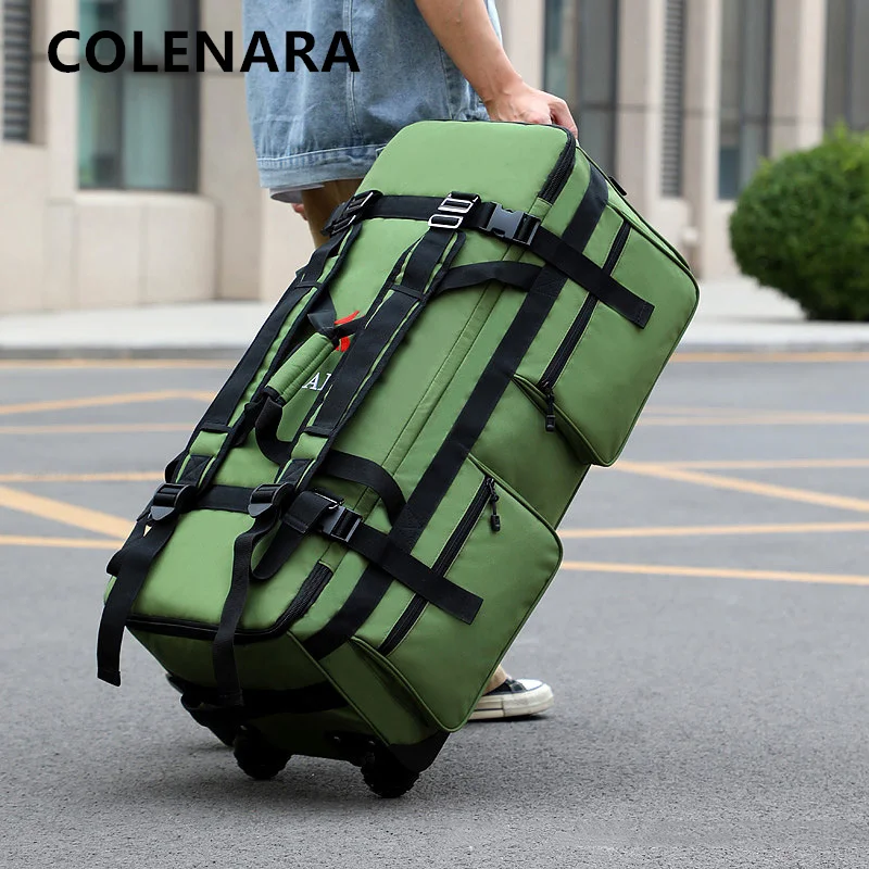 

COLENARA Многофункциональная сумка из ткани Оксфорд, большая вместительная мужская дорожная сумка, складная сумка для хранения с колесиками, сумка для багажа