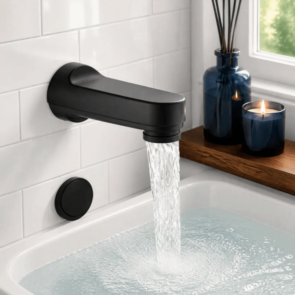 5‑1/4 Inch Bathtub Spout Pull‑Down Style Solid Metal Bathtub Spout With Diverter Wear‑Resistant Simple To Install