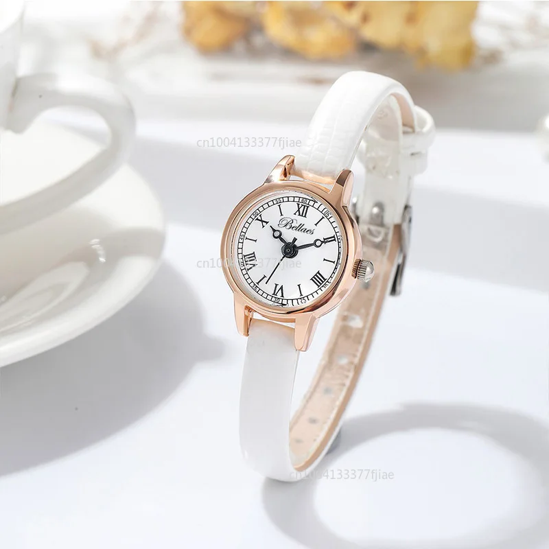 2024 Classic Simple Women Watch Roman Numeral Dial Luxury Rose Gold Watch Case  Lady Wristwatch Holiday Best Gift Relojes