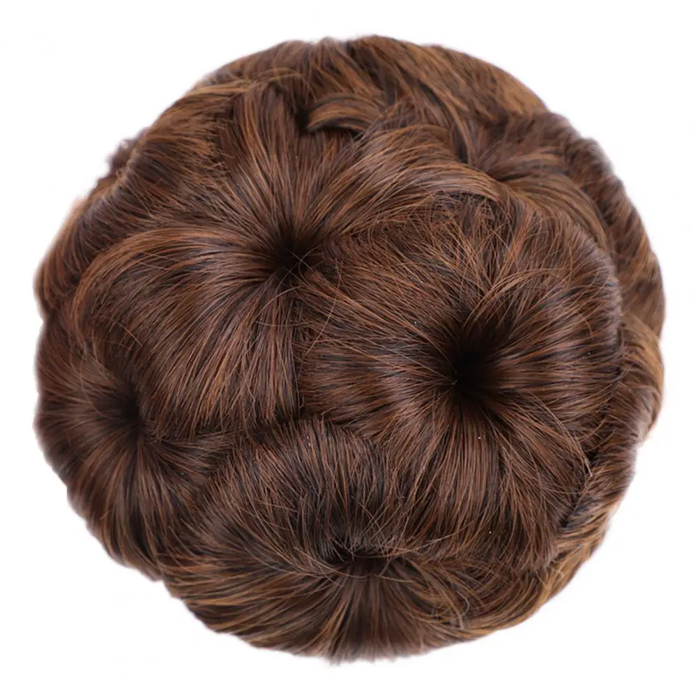 Stylish  Practical Nine-Flower Women Chignon Hair Bun Wrap High Temperature Fiber Hair Bun Ring Fluffy and Full   for Girls