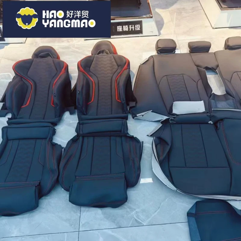 Suitable for Front Rear Leather Covers Black and with Red Background Seat Cover bmw audi