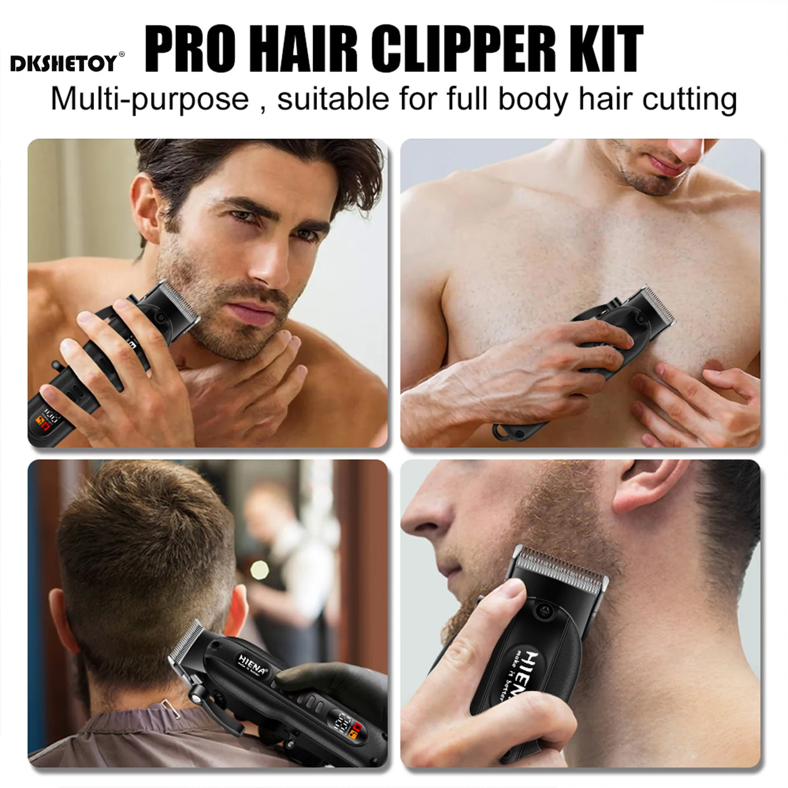 HIENA Professional Barber hair Clippers HYN-222 Low Noise Electric Clipper home appliance hair cutting Wet And Dry haircut