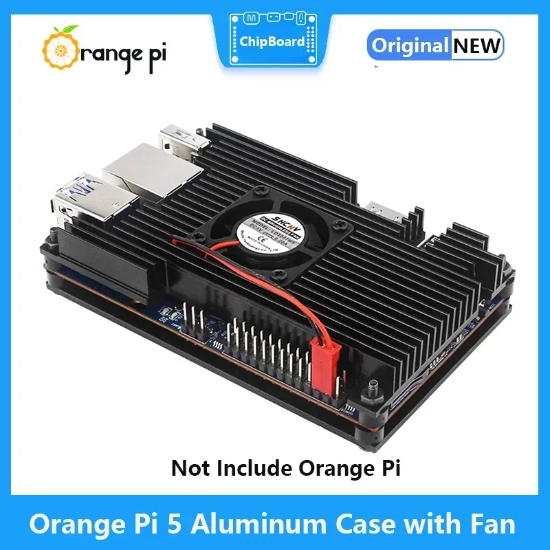 

Алюминиевый корпус Orange Pi 5/5B с вентилятором Активный пассивный радиатор охлаждения с радиатором Черный металлический корпус