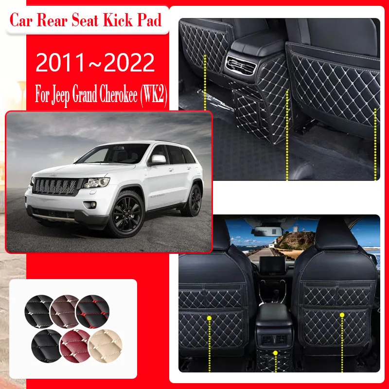 

Car Seat Kick Mats For Jeep Grand Cherokee WK2 2011~2022 Anti-wearing Armrest Back Seat Protector Cover Carpets Auto Accessories