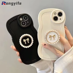 For iPhone 15 14 Plus 13 12 11 Pro Max XS Max XR X 8 7 6 6s Plus SE Phone Case Casing Retro Cute Bow Holder Cover