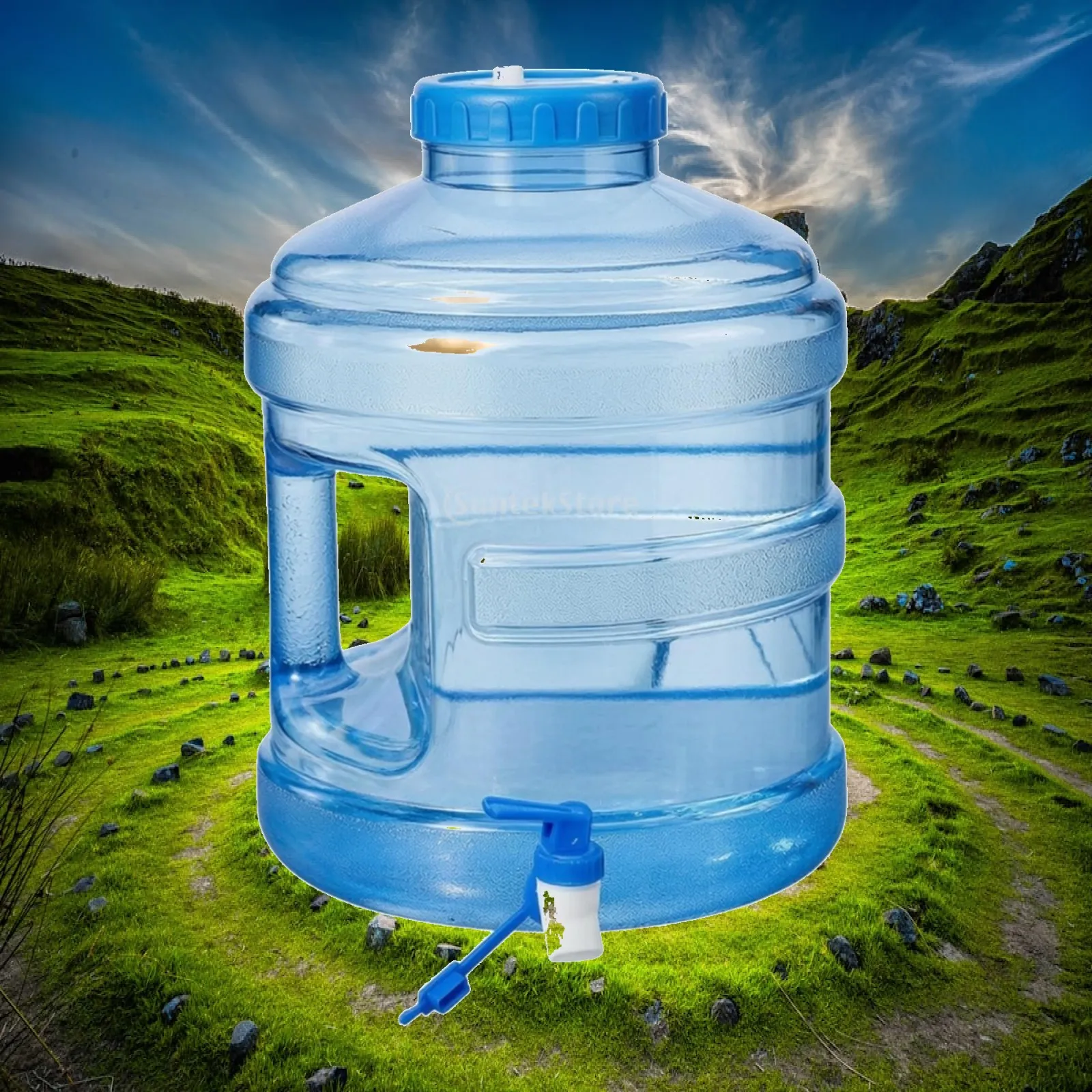 11.3L Water Storage Container with Spigot for Camping Portable Dispenser with Handle Lightweight Outdoor Use