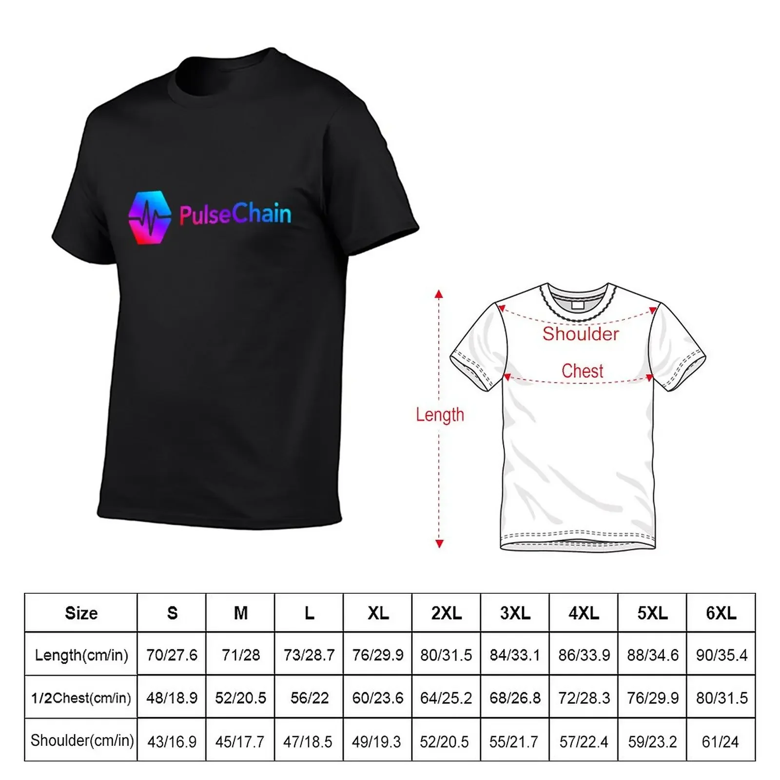 New Pulsechain T-Shirt tops anime t shirts plus size tops vintage t shirts oversized t shirt men