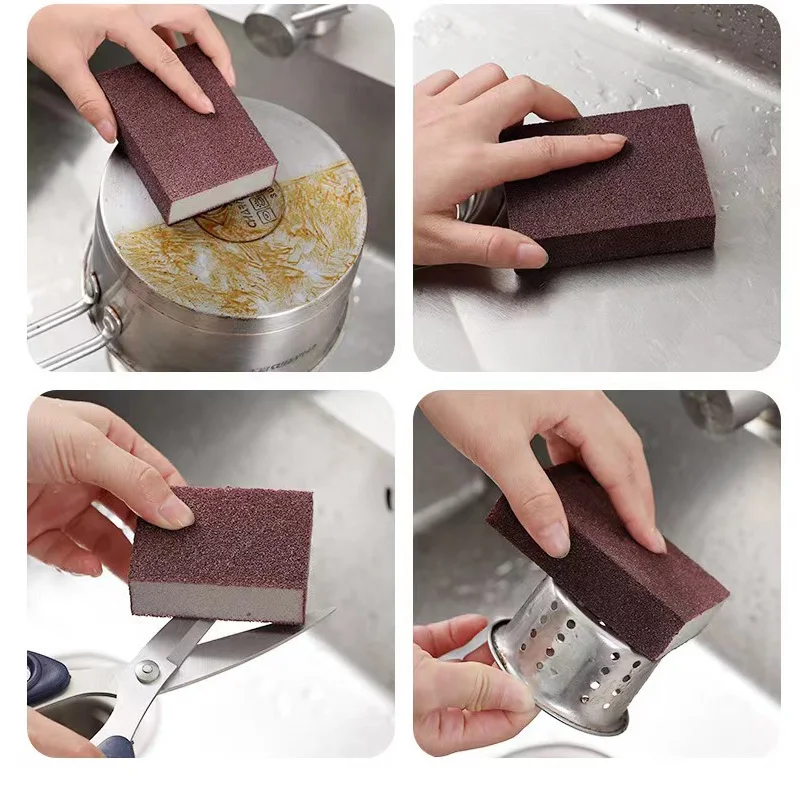 Wonder Magic Sponge Eraser Carborundum Removing Rust Cleaning Brush Cooktop Pot Descaling Scrub Dady Kitchen Reusable Washable