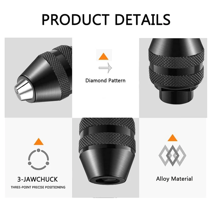 Drill Bit Adapter For Impact Driver,Keyless Chuck 2PCS 1/32 Inch To 1/8 Inch &1/4 Inch Hex Shank Keyless Drill Chuck