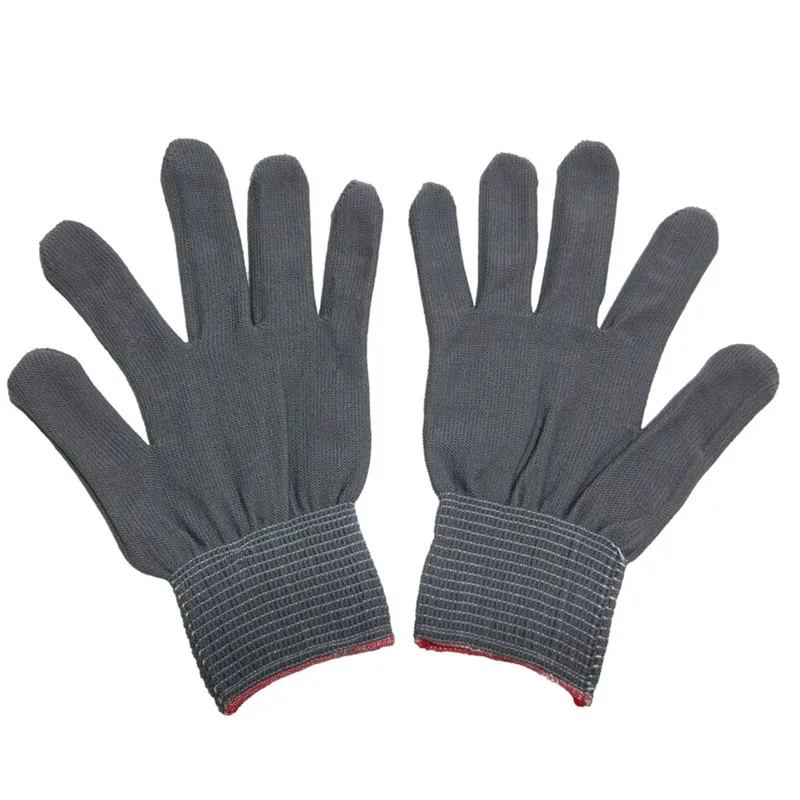 4pcs= 2 pairs White Black Nylon Antistatic Work Gloves Knit Working Gardening Lumbering Hand Safety Security Protector Grip