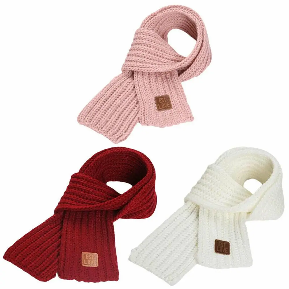 Winter Knitted Scarf Kids Boy Girl Winter Warm Scarf Knitting Wool Children Neck Warmer Wrap Outdoor Windproof Scarves