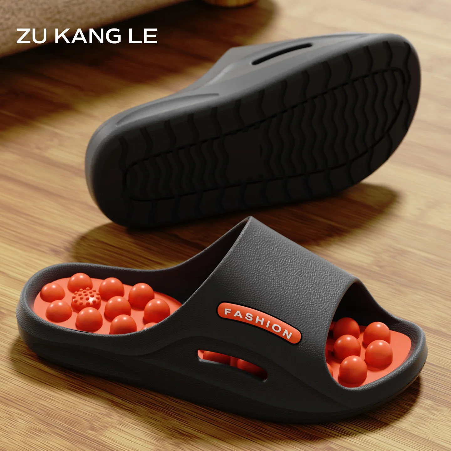 Badezimmer-Massage-Hausschuhe für Männer und Frauen, weiche, elastische Akupressur-Fußmassage-Sandalen, rutschfeste Dusch-Slides, schnelltrocknend, Hausschuhe für zu Hause – Detail 3
