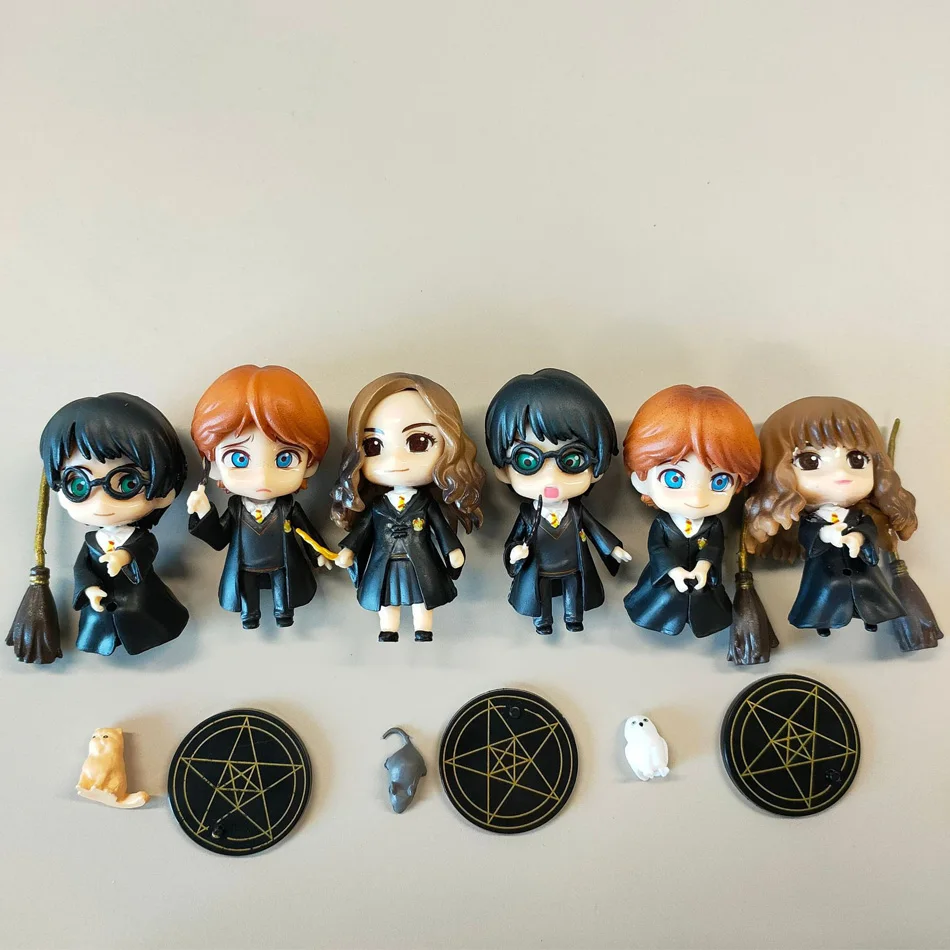 3-10pcs/set harry Potter Figure Anime doll Hermione Granger Ron Weasley Action PVC Model Gifts Collectible Figurines for Kids