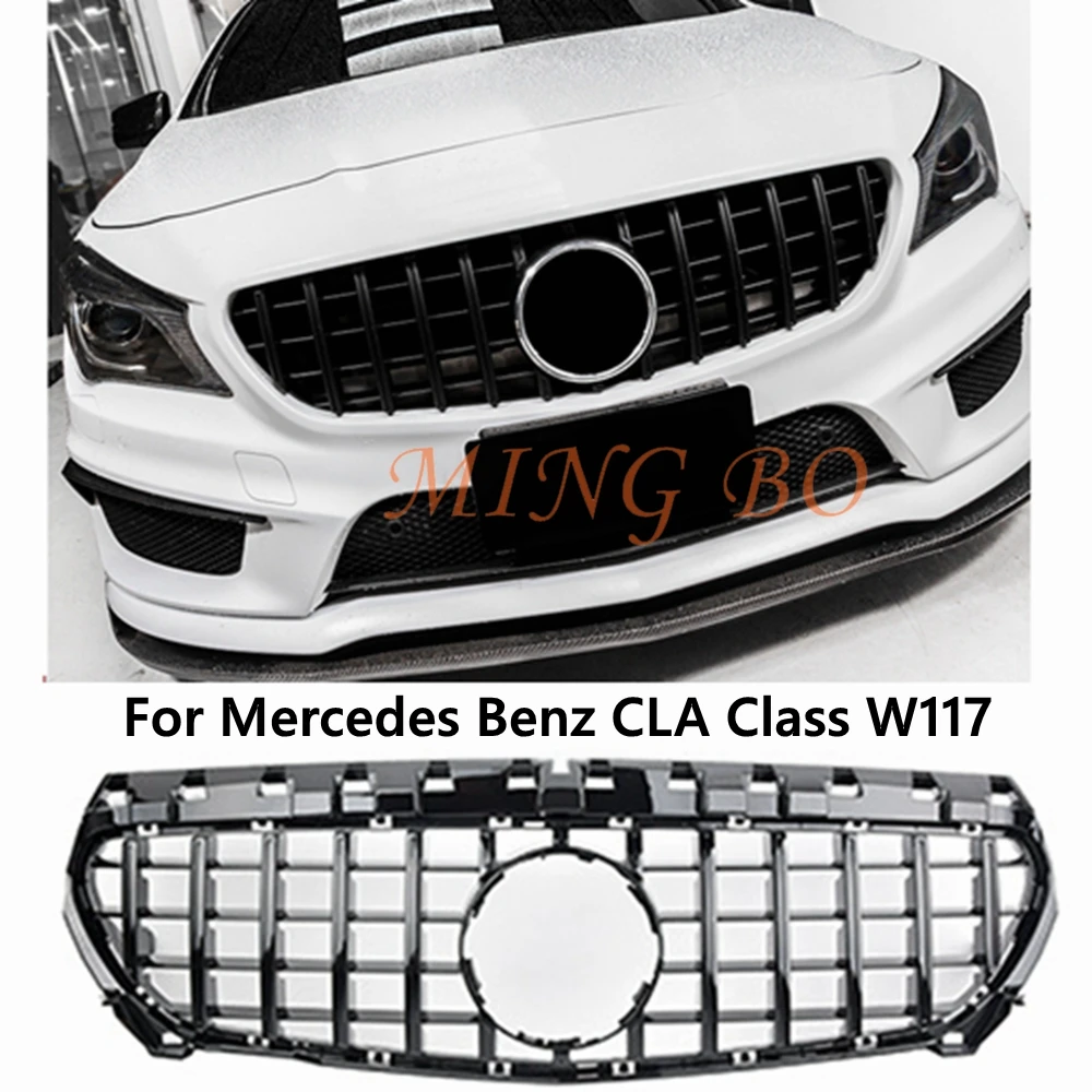 

Front Bumper Grille For Mercedes Benz CLA Class W117 2014-2019 Sport Racing Grill GT Style Diamond Facelift ABS Auto Accessories