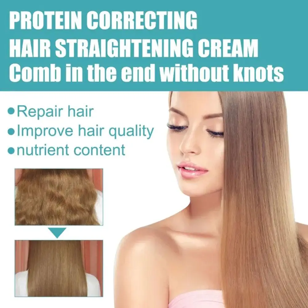 Krim pelurus Protein produk rambut lurus, krim lembut untuk menghaluskan dan meluruskan rambut keriting atau bergelombang