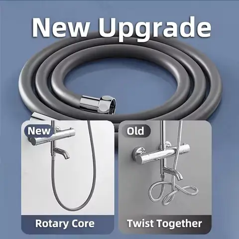 New 1.5/2M Silicone Showerhead Hose Latex Powerful Flexible Pipe Anti-Winding High Pressure Shower Tube Bathroom Accessories