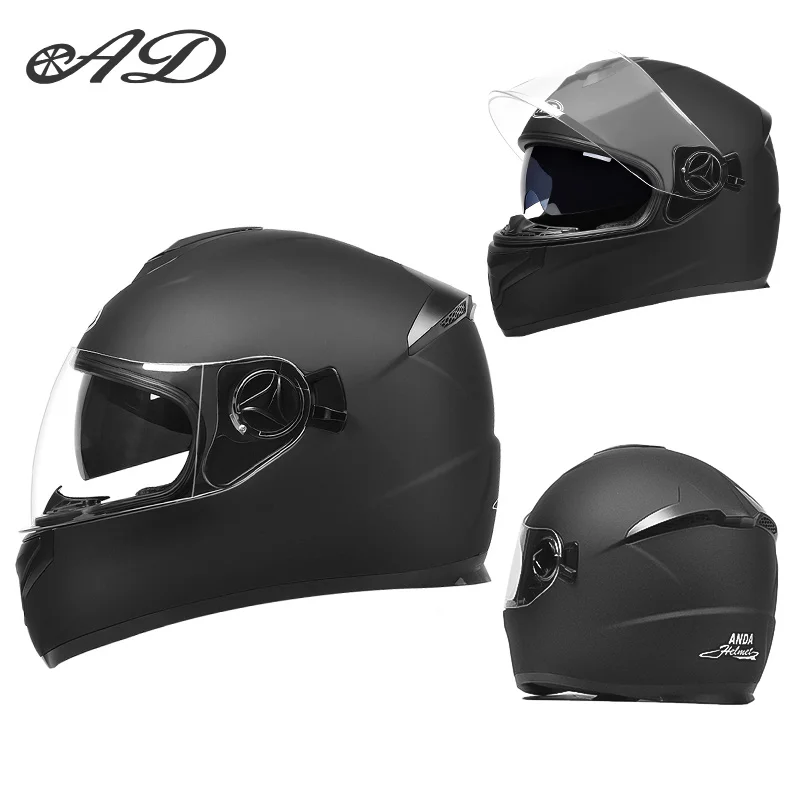 

AD motorcycle helmet for men and women to wear safely, full helmet paired with winter warm scarf