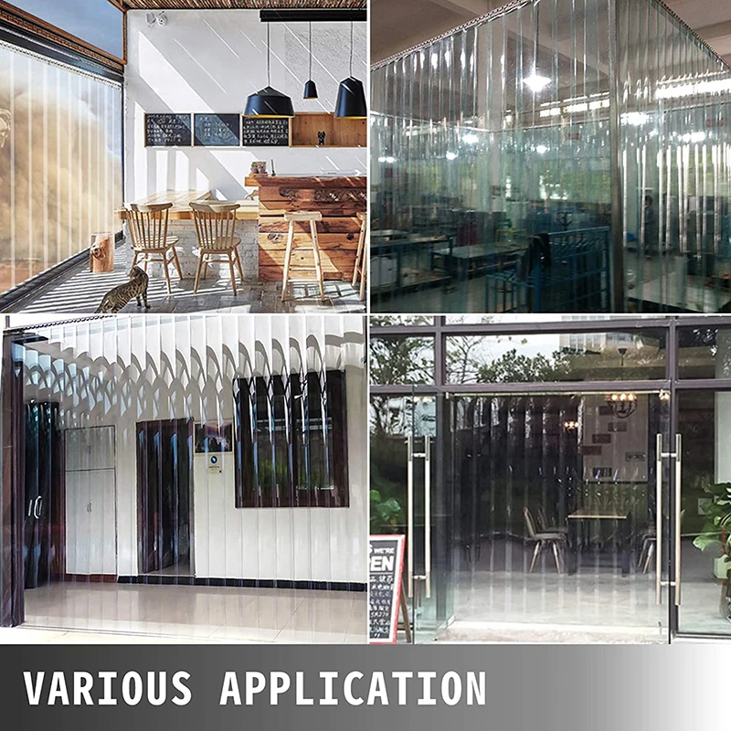 

PVC Curtain Clear Windproof Modern Air-conditioning Room Hanging Strips Warehouse Home Window Door Screen Soft Glass Curtain